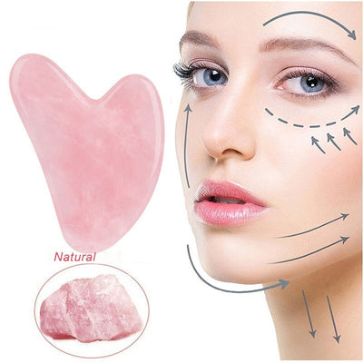 Natural Stone Rose Quartz Facial Gua Sha Beauty Spa Massage Tool