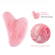 Natural Stone Rose Quartz Facial Gua Sha Beauty Spa Massage Tool