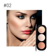 FOCALLURE 3 Colors Blush&Highlighter Palette