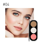 FOCALLURE 3 Colors Blush&Highlighter Palette