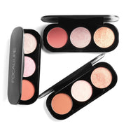 FOCALLURE 3 Colors Blush&Highlighter Palette